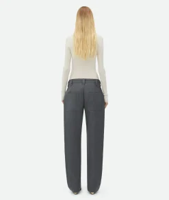 Bonded Wool And Cotton Tapered Pants