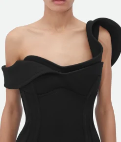 Bonded Wool Tricotine Bustier Dress