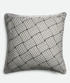 Cashmere Cushion With Intreccio Motif