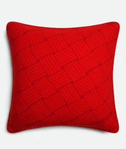 Cashmere Cushion With Intreccio Motif