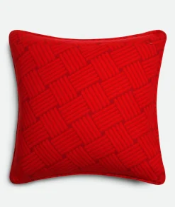 Cashmere Cushion With Intreccio Motif