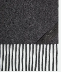 Cashmere Scarf With Leather Patch