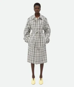 Checked Cotton Trench Coat
