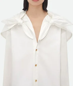Compact Cotton Shirt With Knots