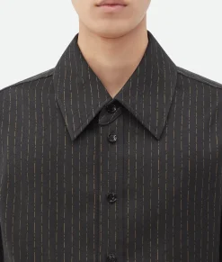 Cotton And Silk Stripe Shirt