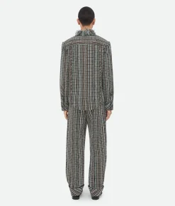 Cotton Check Jacket With Fringes