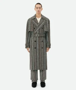 Cotton Check Trench Coat