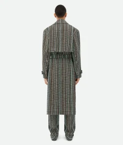 Cotton Check Trench Coat