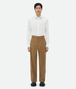 Cotton Gabardine Cargo Trousers
