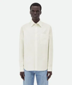 Cotton Linen Check Shirt With "BV" Embroidery