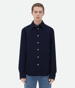 Cotton Shirt With Top Stitching