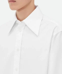 Cotton Shirt With Top Stitching