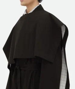 Cotton Silk Cape With Check Lining