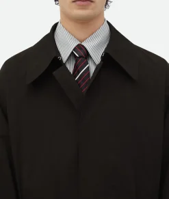 Cotton Silk Parka With Check Lining