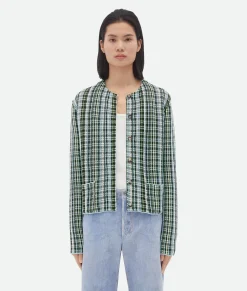 Cotton Viscose Check Jacket