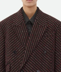 Diagonal Boucle Pinstripe Coat