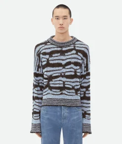 Distorted Stripe Cotton Jumper