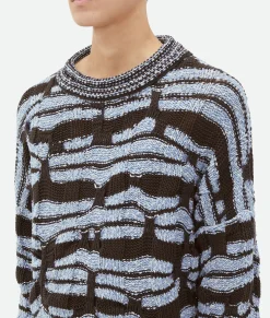 Distorted Stripe Cotton Jumper