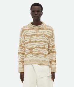 Distorted Stripe Cotton Jumper