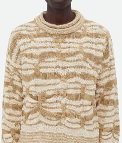 Distorted Stripe Cotton Jumper