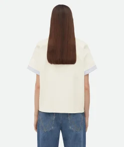 Double Layer Cotton Check T-Shirt