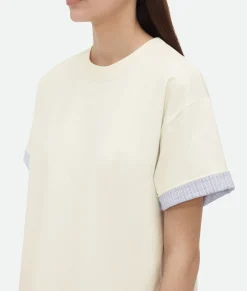 Double Layer Cotton Check T-Shirt