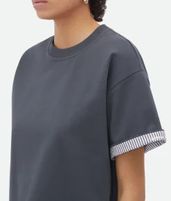 Double Layer Striped Cotton T-Shirt
