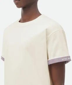 Double Layer Striped Cotton T-Shirt