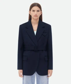 Double Wool Cashmere Belted Jacket