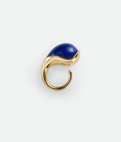 Drop Ring With Lapis Stone
