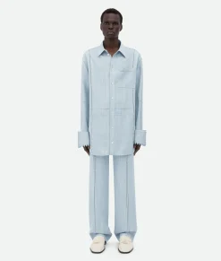 English Embroidery Viscose And Silk Shirt