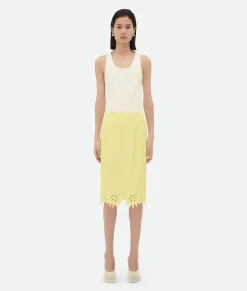 English Embroidery Viscose And Silk Skirt