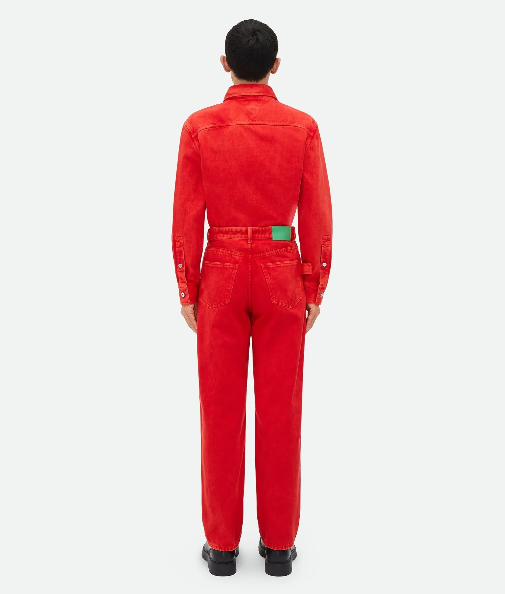 Faded Color Washed Denim Trousers