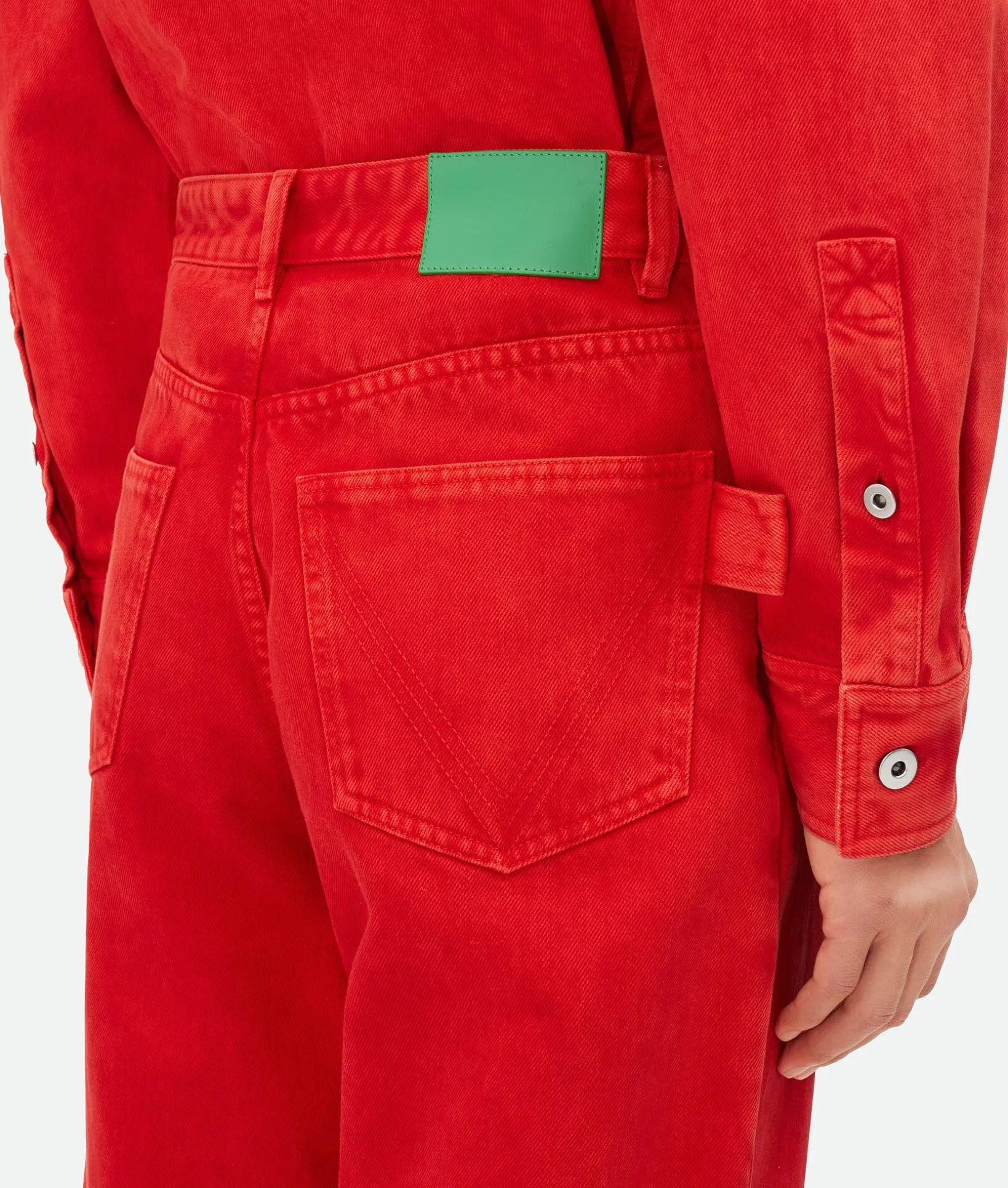 Faded Color Washed Denim Trousers