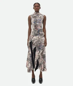 Fluid Viscose Memory Print Dress