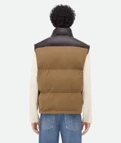 Frosted Poplin And Leather Gilet