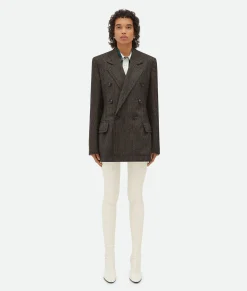 Houndstooth Wool Jacket With Label