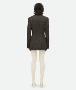 Houndstooth Wool Jacket With Label