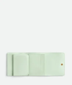 Intrecciato Tri-Fold Wallet With Origami Coin Purse