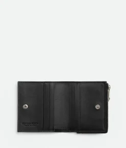 Intrecciato Bi-Fold Wallet With Zip