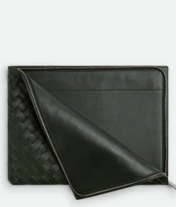 Intrecciato Half Zip Pouch