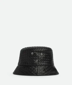 Intrecciato Leather Bucket Hat