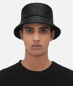 Intrecciato Leather Bucket Hat
