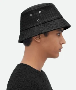 Intrecciato Leather Bucket Hat