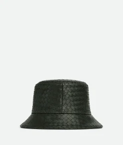 Intrecciato Leather Bucket Hat
