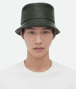 Intrecciato Leather Bucket Hat