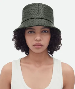 Intrecciato Leather Bucket Hat
