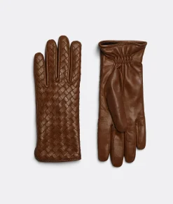 Intrecciato Leather Gloves