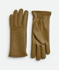 Intrecciato Leather Gloves