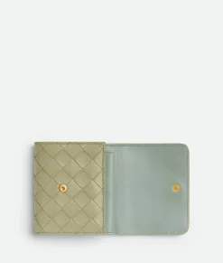 Intrecciato Tri-Fold Wallet With Origami Coin Purse